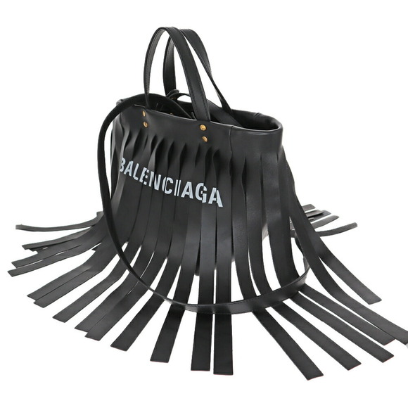 Balenciaga Handbags - Balenciaga Laundry Cabas Bag Black Handbag Shoulder Logo Fringe Leather